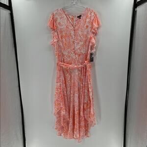 Vince Camuto Women's Asymmetric Hem Midi Dress - Orange Fizz Afterglow - XXL NWT